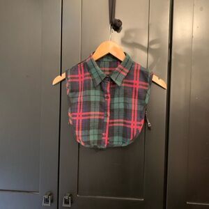 COS Green and Red Plaid Button Down Dickie.